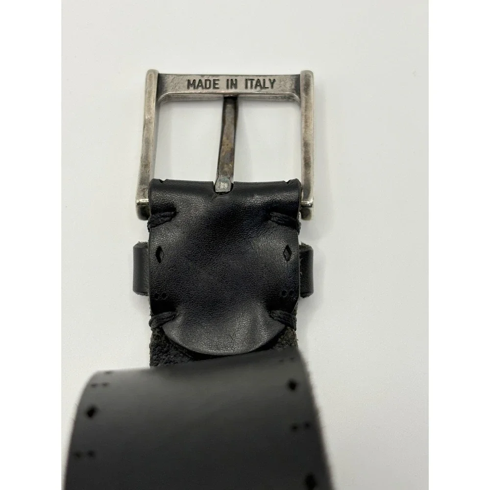 Martin Dingman Bridle Leather Belt Mens‎ 44 Black Made in USA Italian Buckle
